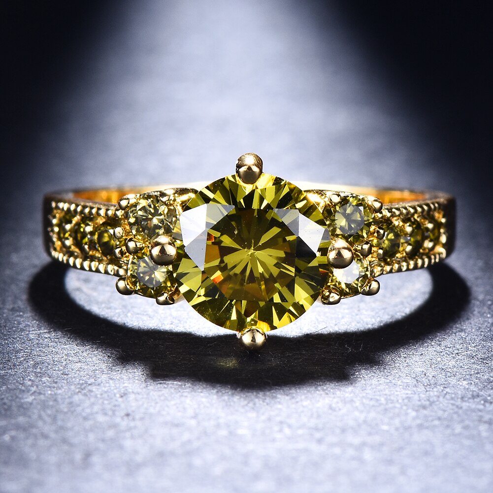 Olive Green Diamond Ring