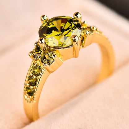 Olive Green Diamond Ring